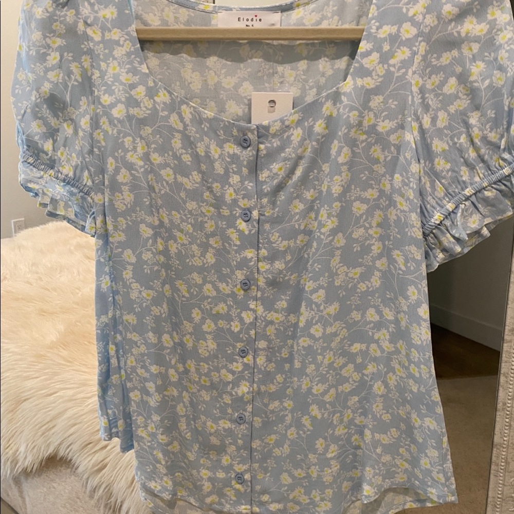 Baby blue floral top